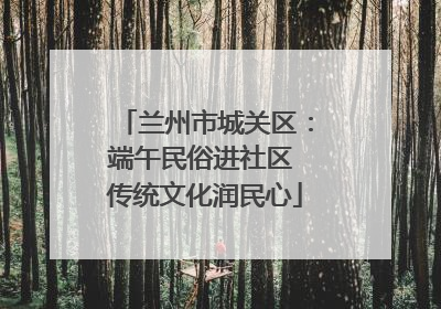 兰州市城关区：端午民俗进社区 传统文化润民心